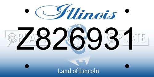 Z826931 Illinois License Plate