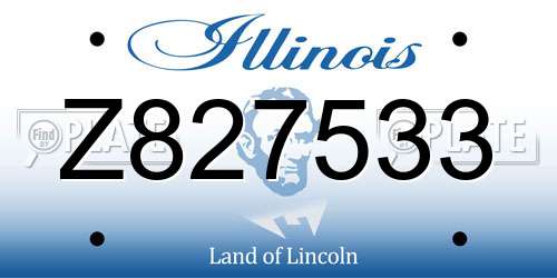 Z827533 Illinois License Plate