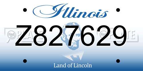 Z827629 Illinois License Plate