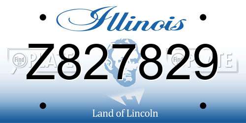 Z827829 Illinois License Plate
