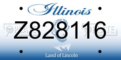 Z828116 Illinois License Plate