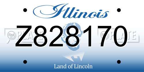 Z828170 Illinois License Plate