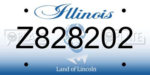 Z828202 Illinois License Plate