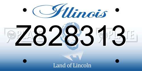 Z828313 Illinois License Plate