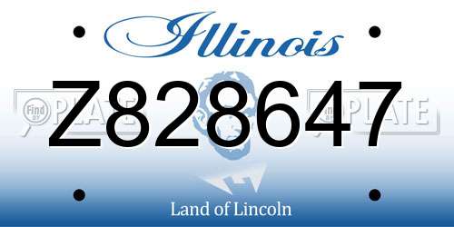 Z828647 Illinois License Plate