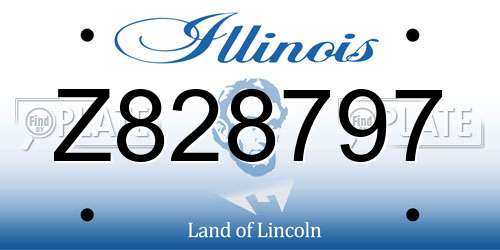 Z828797 Illinois License Plate