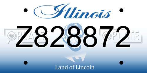 Z828872 Illinois License Plate