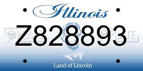 Z828893 Illinois License Plate
