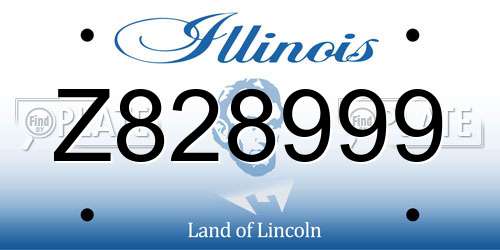 Z828999 Illinois License Plate