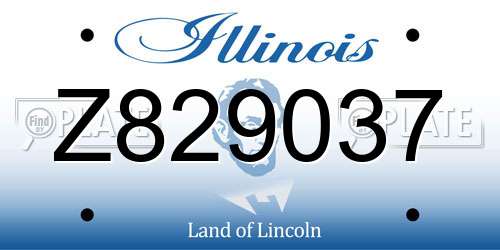 Z829037 Illinois License Plate