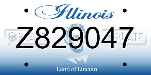 Z829047 Illinois License Plate