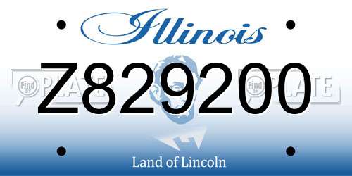 Z829200 Illinois License Plate