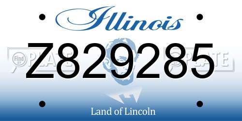 Z829285 Illinois License Plate