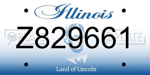 Z829661 Illinois License Plate