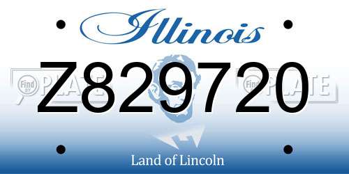 Z829720 Illinois License Plate