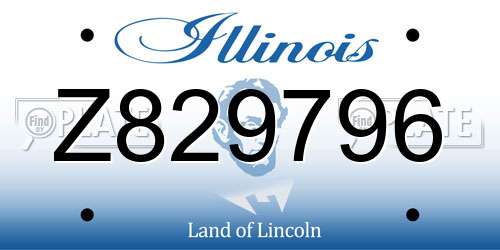 Z829796 Illinois License Plate