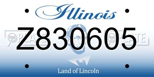 Z830605 Illinois License Plate