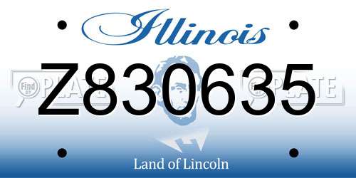 Z830635 Illinois License Plate