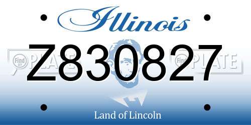 Z830827 Illinois License Plate