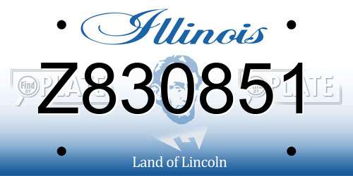 Z830851 Illinois License Plate