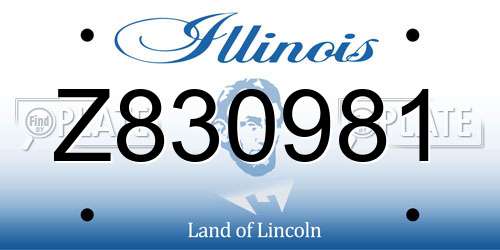 Z830981 Illinois License Plate