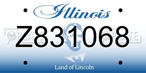 Z831068 Illinois License Plate