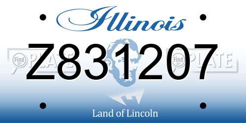 Z831207 Illinois License Plate