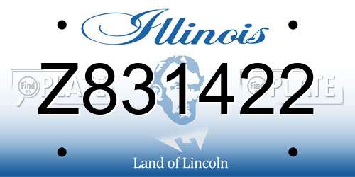 Z831422 Illinois License Plate