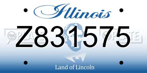 Z831575 Illinois License Plate