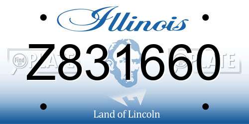 Z831660 Illinois License Plate
