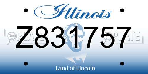 Z831757 Illinois License Plate