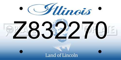 Z832270 Illinois License Plate