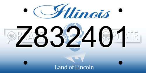 Z832401 Illinois License Plate