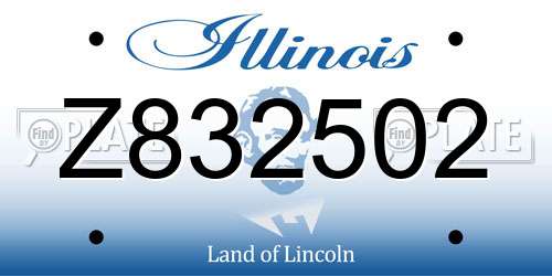 Z832502 Illinois License Plate