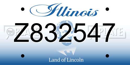 Z832547 Illinois License Plate