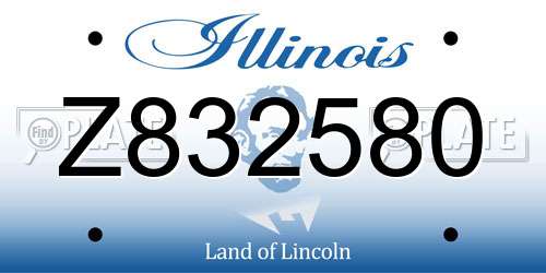 Z832580 Illinois License Plate
