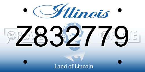 Z832779 Illinois License Plate
