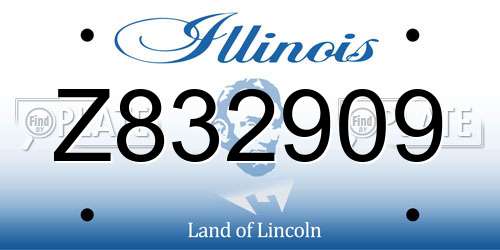 Z832909 Illinois License Plate