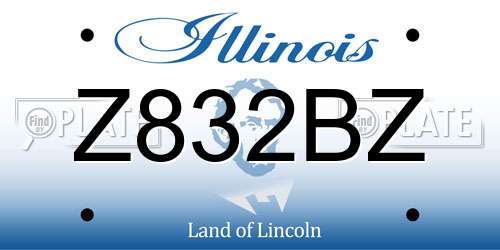 Z832BZ Illinois License Plate