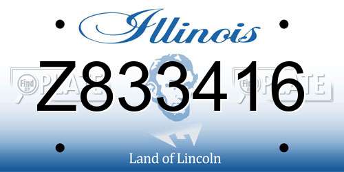 Z833416 Illinois License Plate