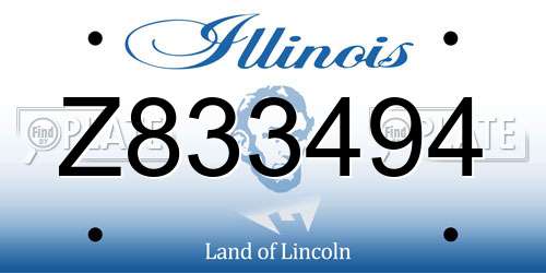 Z833494 Illinois License Plate