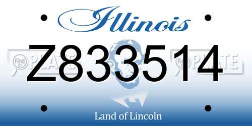 Z833514 Illinois License Plate