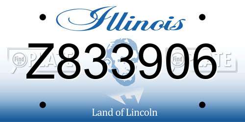 Z833906 Illinois License Plate