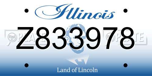 Z833978 Illinois License Plate