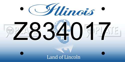 Z834017 Illinois License Plate