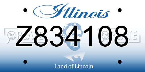 Z834108 Illinois License Plate