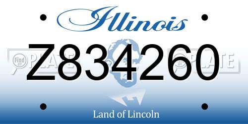 Z834260 Illinois License Plate