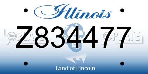 Z834477 Illinois License Plate