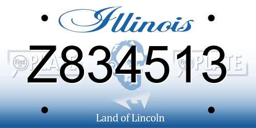 Z834513 Illinois License Plate