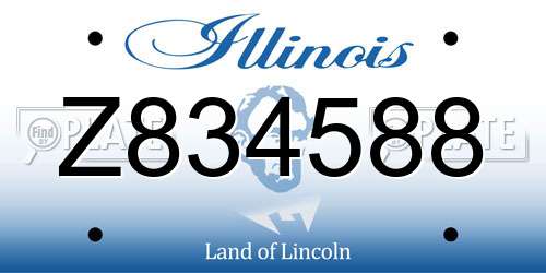 Z834588 Illinois License Plate